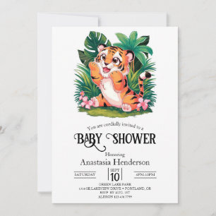 Charmant Dreamy Tiger digitaal Baby shower Kaart