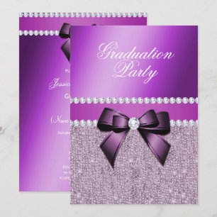 Charmant Elegant Paarse Graduation Party Kaart