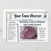 Charmant et unique Faire-part de naissance bébé (Devant / Derrière)