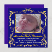 Charmant et unique Faire-part de naissance bébé (Devant / Derrière)