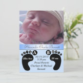 Charmant et unique Faire-part de naissance bébé (Debout devant)