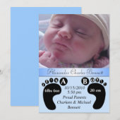 Charmant et unique Faire-part de naissance bébé (Devant / Derrière)