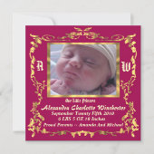 Charmant et unique Faire-part de naissance bébé (Devant)