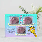 Charmant et unique Faire-part de naissance bébé (Debout devant)