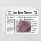 Charmant et unique Faire-part de naissance bébé (Devant)