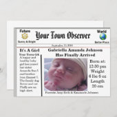 Charmant et unique Faire-part de naissance bébé (Devant / Derrière)