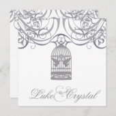 Charmant Faire-part de mariage de cage à oiseaux g (Devant / Derrière)