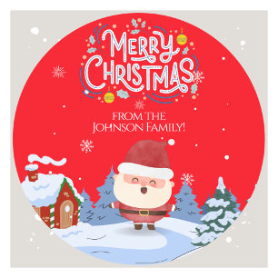 Charmant familie Kerst sticker