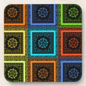 Charmant geruite veelkleurige patroonkunst ontwerp drankjes onderzetter (Voorkant)