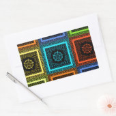 Charmant geruite veelkleurige patroonkunst ontwerp rechthoekige sticker (Envelop)