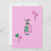 Charmant Golf Roze Meisje 1e Verjaardag Par-T-shir Kaart (Achterkant)