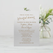 Charmant goud folie grijs huwelijksrepetie diner kaart (Staand voorkant)