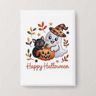 Charmant Halloween Wenskaart – handgetekende EMBR Button