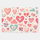 Charmant Hartpatroon voor Valentijnsdag Inpakpapier Vel (Voorkant 2)