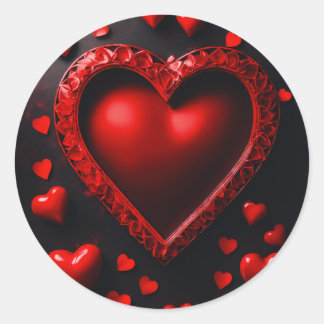 Charmant Heart Design Ronde Stickers