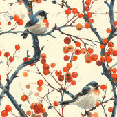 Charmant Herfst tafelkleed met vogeltjes en bloese