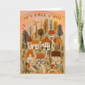 Charmant herfstdorp Het is Herfst Y'all Schattige Kaart (Voorkant)