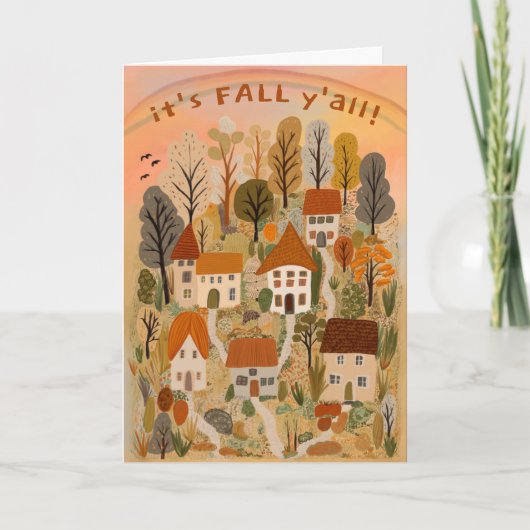 Charmant herfstdorp Het is Herfst Y'all Schattige Kaart (Voorkant)