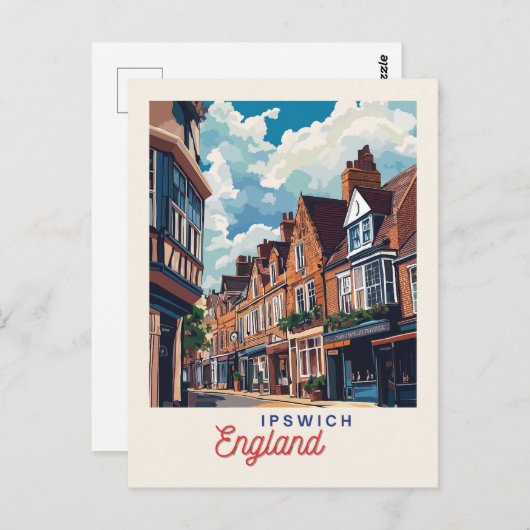Charmant Ipswich Engeland Briefkaart (Voorkant / Achterkant)
