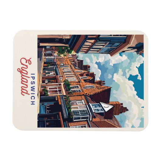 Charmant Ipswich Engeland Magneet (Horizontaal)