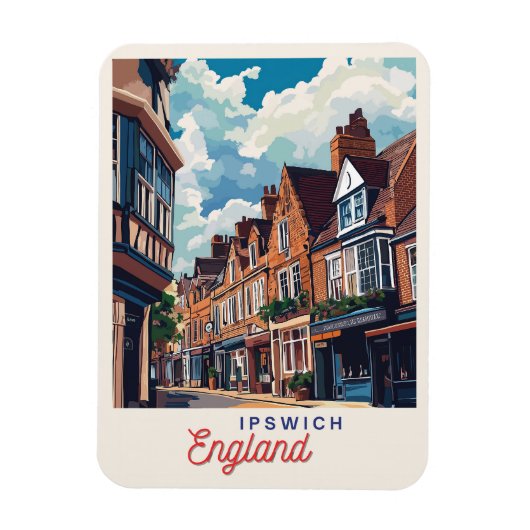 Charmant Ipswich Engeland Magneet (Verticaal)