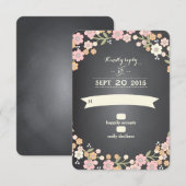 Charmant jardin fleuri Wreath II mariage carte RSV (Devant / Derrière)