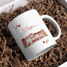 Charmant "Je t'aime" Ville Illustration Mug