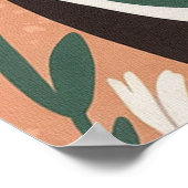 Charmant Kat met bloemen Poster (Hoek)