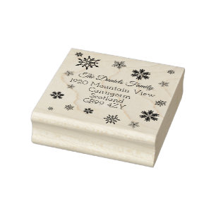 Charmant Kerstmis Sneeuwvlok Adres Rubberstempel