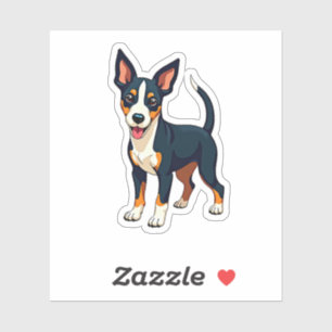 Charmant kubisme Manchester Terrier Pup, klein Sticker