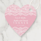 Charmant  Lace Pink Wedding Bedankjes Labels (Achterkant)