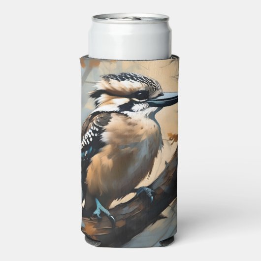 Charmant lachen: Kookaburra in olieverf (Seltzer Achterkant)