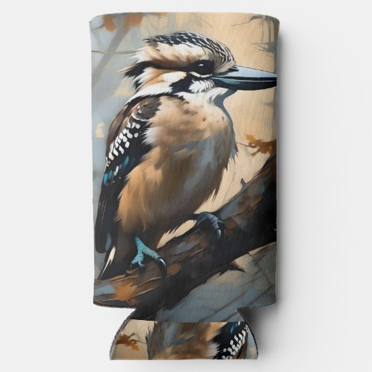 Charmant lachen: Kookaburra in olieverf (Achterkant)