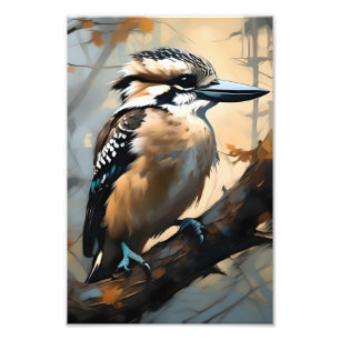 Charmant lachen: Kookaburra in olieverf Foto Afdruk