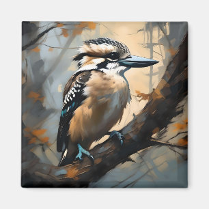 Charmant lachen: Kookaburra in olieverf Magneet