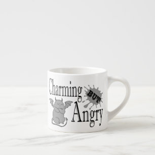 Charmant maar boos klein duivel kat grappig citaat espresso kop