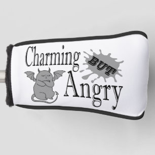 Charmant maar boos klein duivel kat grappig citaat golfheadcover