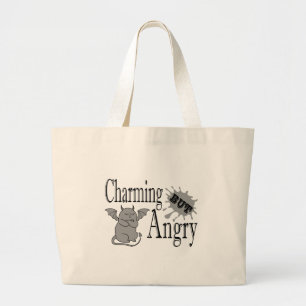 Charmant maar boos klein duivel kat grappig citaat grote tote bag