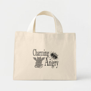 Charmant maar boos klein duivel kat grappig citaat mini tote bag