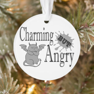 Charmant maar boos klein duivel kat grappig citaat ornament