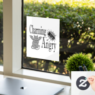 Charmant maar boos klein duivel kat grappig citaat raamsticker