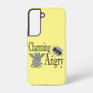 Charmant maar boos klein duivel kat grappig citaat samsung galaxy hoesje