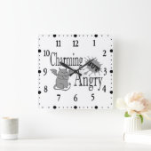 Charmant maar boos klein duivel kat grappig citaat vierkante klok (Huis)