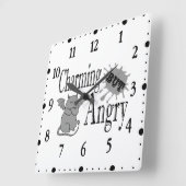 Charmant maar boos klein duivel kat grappig citaat vierkante klok (Hoek)