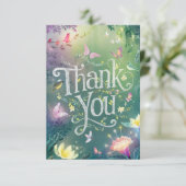 Charmant magisch groen bos bedankkaart (Staand voorkant)