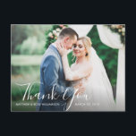 charmant mariage de script merci carte photo<br><div class="desc">joli script mariage carte de remerciements design avec photo personnalisée et texte</div>