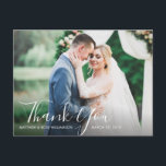 charmant mariage de script merci carte photo<br><div class="desc">joli script mariage carte de remerciements design avec photo personnalisée et texte</div>