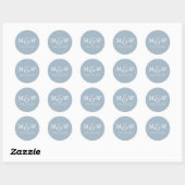 Charmant Mariage Monogramme Sticker Dusty Blue (Feuille)