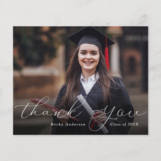 charmant merci carte de graduation script (Devant)