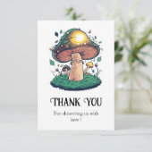 Charmant mooi paddenstoel Baby shower Bedankkaart (Staand voorkant)